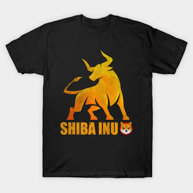 Vintage Bull Market Shiba Inu Coin Crypto Shib Army Hodl Hodler Men Kids Cryptocurrency Lovers T-Shirt by Thingking About
